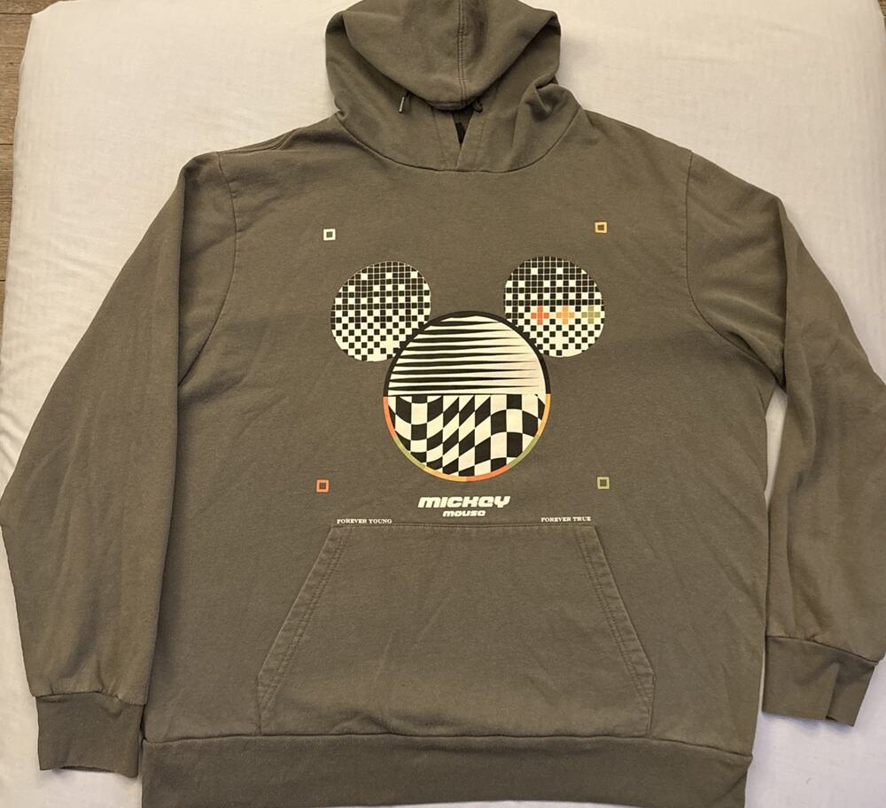 Disney Mickey Mouse Forever Young Forever True Green Hoodie Size XL